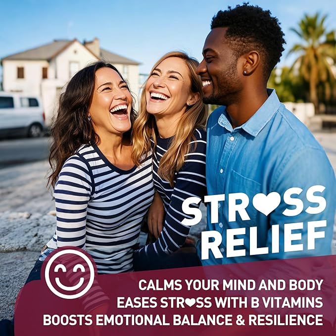 Brain & Mood Support Gummies, Super Vitamin B Complex for Men & Women, All B Vitamin B1 B2 B3 B5 B6 B7 B9 MethyB12 with PABA, Inositol, Choline, Supports MTHFR Gene & Energy, Vegan, 120Ct