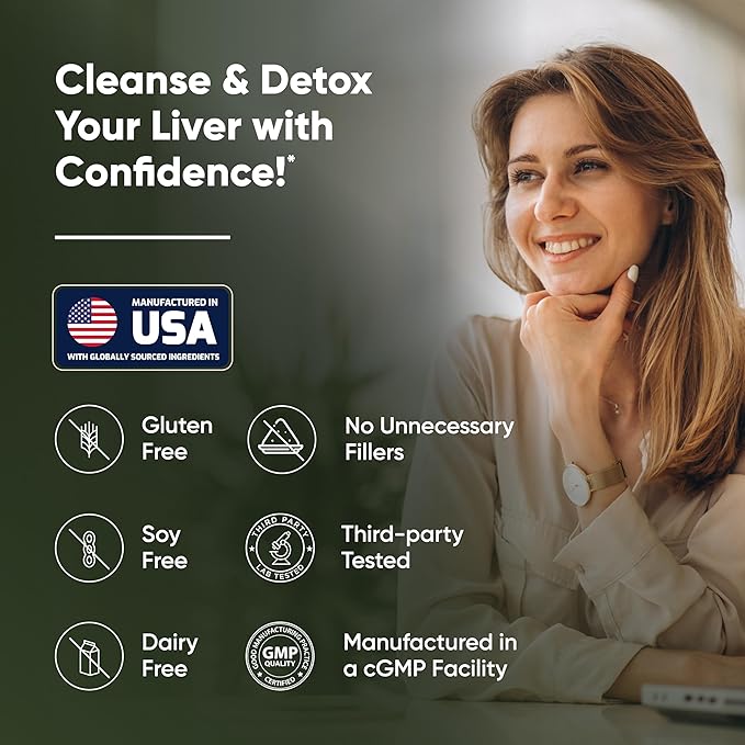 Sandhu's Liver Renew Cleanse Detox, Repair & Support |70 Capsules| 1 Month+ Supply (Pack of 1)| Herbal Supplement for Liver Health| Milk Thistle Dandelion Root with 9 Minerals