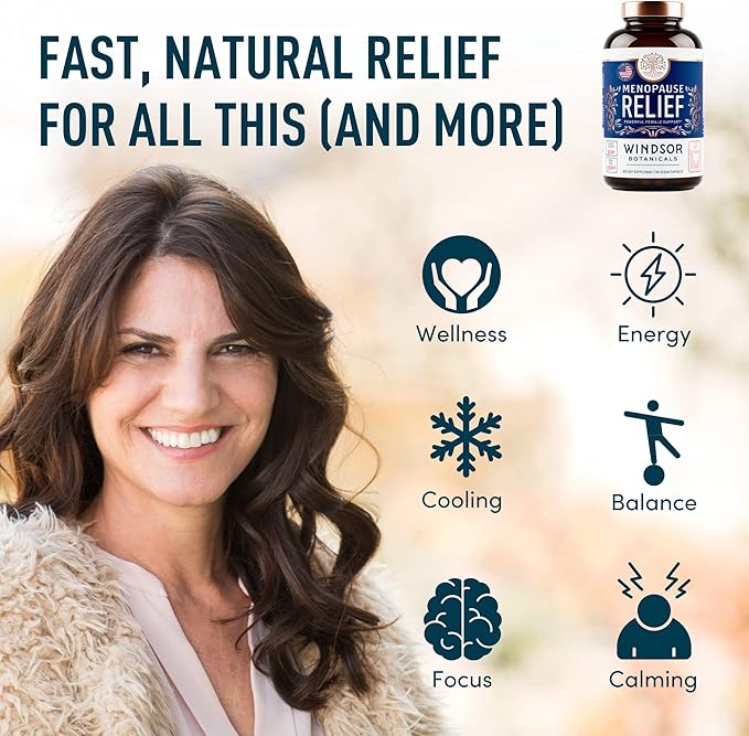 Menopause Supplements for Women - 5-HTP, Dong Quai, Black Cohosh for Menopause Hot Flashes, Night Sweats Relief Support - Womens Pre Meno Premenopausal Perimenopause Supplement - 90 Caps