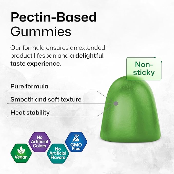 BIO KRAUTER L Methylfolate Gummies - 25 mg DFE - 60 Vegan Chews - MTHF Supplement - Folate Supplement - Folic Acid Gummies (Vitamin B9) - Gelatine-Free Formula