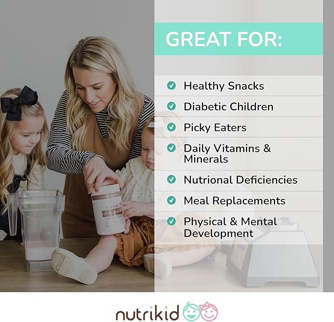 Kids Healthy Protein Powder Shake- 36 Essential Vitamins, 10g Whey Protein, Weight Gain Drink Mix for Kids, Digestive Enzyme Probiotics, Snack for Kids Growth12.25 oz