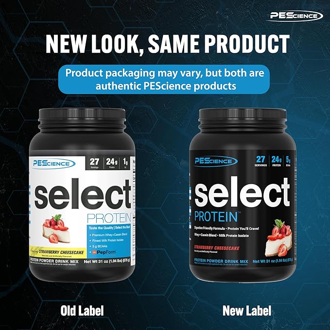 PEScience Select Low Carb Protein Powder, Strawberry Cheesecake, 27 Serving, Keto Friendly and Gluten Free
