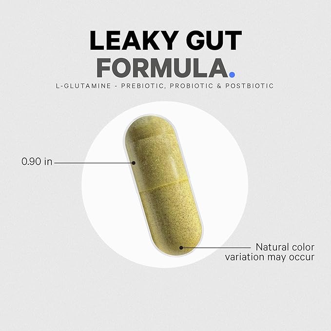 Codeage Leaky Gut Supplement, L-Glutamine, N-Acetylglucosamine, Probiotic, Butyric Acid, Polyphenols, Quercetin, DGL, Marshmallow Root, Berberine, BioPerine, Cinnamon, Vegan, Non-GMO, 60 Capsules