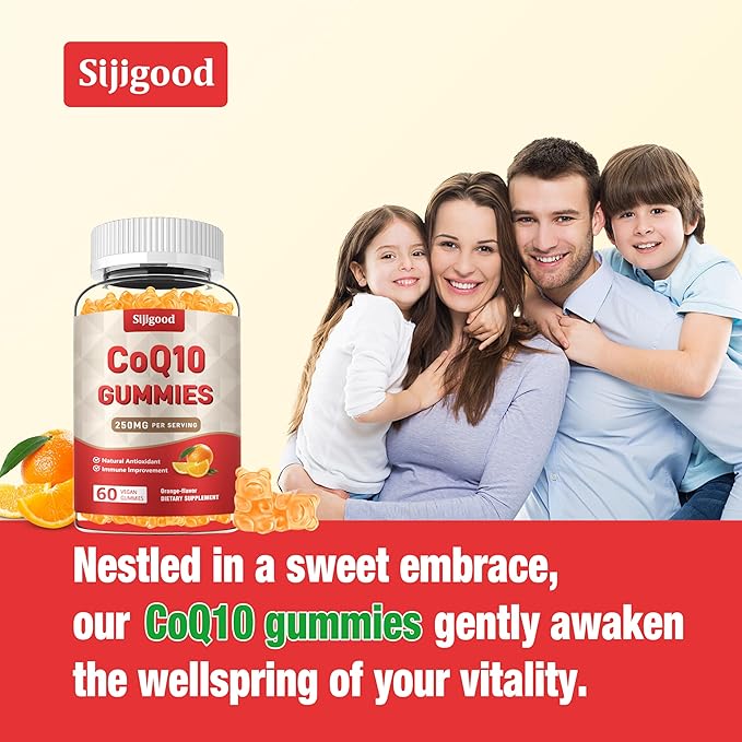 2 Pack CoQ10 - Gummies, Coenzyme Q10(Ubiquinone) Gummies with Omega-3, Vitamin E B12, Magnesium, Zinc, q10 Supplement for Energy, Brain & Antioxidant Support, Sugar-Free Orange Flavor, 120 Gummies