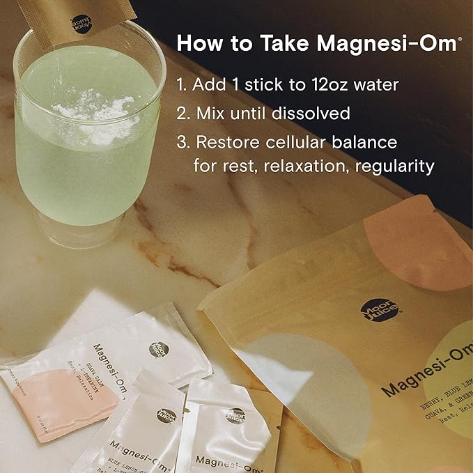 Moon Juice Tutti Frutti Magnesi-Om Variety Pack | Magnesium + L-Theanine | for Natural Calm + Regularity | Magnesium Citrate | Sugar Free | Guava, Green Grape, Blue Lemon, Berry | (24 Sticks)