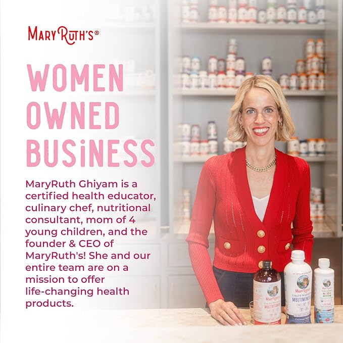 MaryRuth Organics USDA Organic Multivitamin for Women, Sugar Free Womens Multivitamin, Liquid Vitamins for Women, Immune Support Supplement, Ashwagandha, Methylfolate, Vegan, Non-GMO, 14 Servings