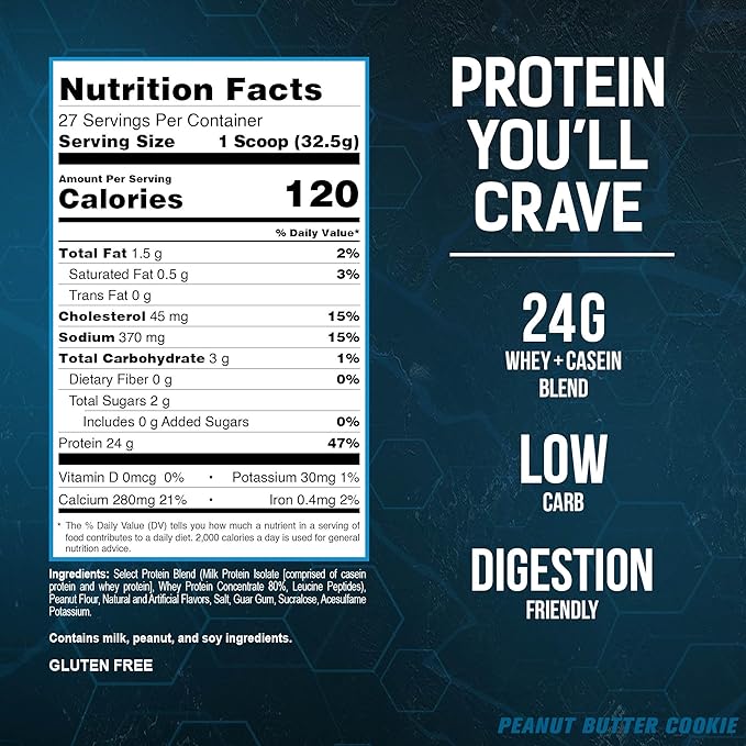 PEScience Select Protein Powder, 27 Serving, 31 oz, Peanut Butter Cookie