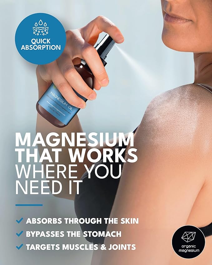 Magnesium Spray Oil - 100% Pure Topical Magnesium Chloride for Leg Cramps from Ancient Zechstein Seabed | Perfect for Sports, Relaxing & Sleep | for Adults & Kids (2X 3,33 oz)