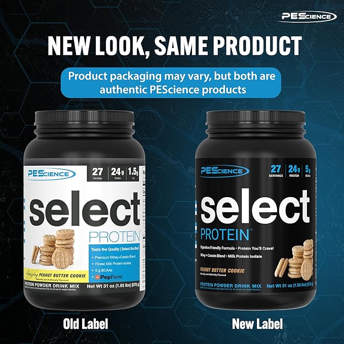 PEScience Select Protein Powder, 27 Serving, 31 oz, Peanut Butter Cookie