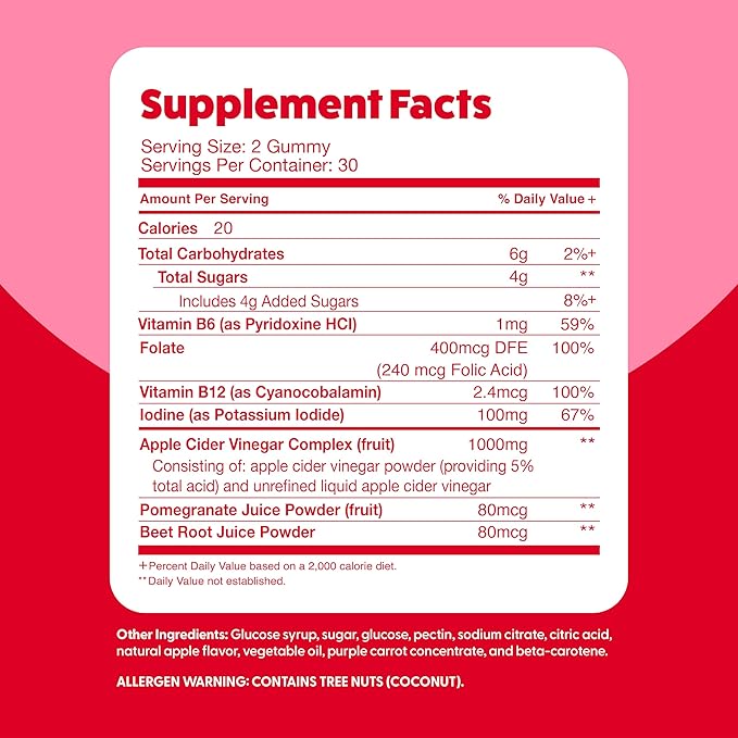 Feel Great Vitamin Co. Apple Cider Vinegar Gummies | Contains The Mother | Natural Antioxidant Digestive Support Healthy Nutrient Absorption