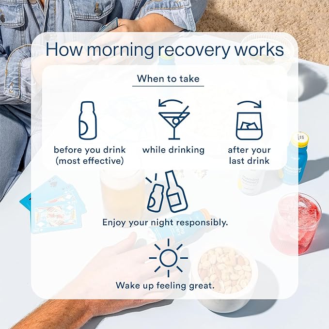 Morning Recovery, Electrolyte with Energy, Milk Thistle Drink Proprietary Formulation to Hydrate While Drinking for Morning Recovery, Highly Soluble Liquid DHM, Berry, Pack of 12