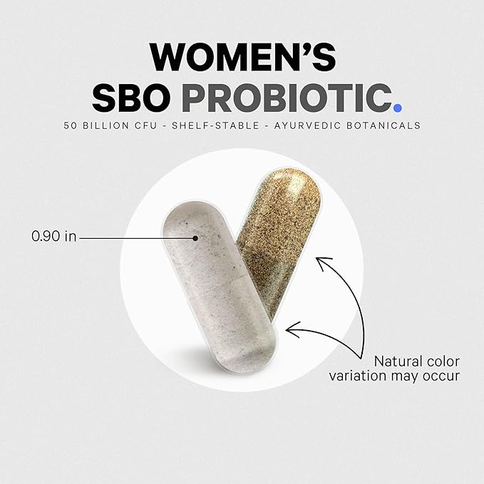 Codeage Women’s Probiotics Supplement - 50 Billion CFUs - SBO Probiotics & Prebiotics - Cranberries - Feminine Health - Fermented Botanical Blend, Whole Food Supplement - Vegan, Non-GMO - 60 Capsules