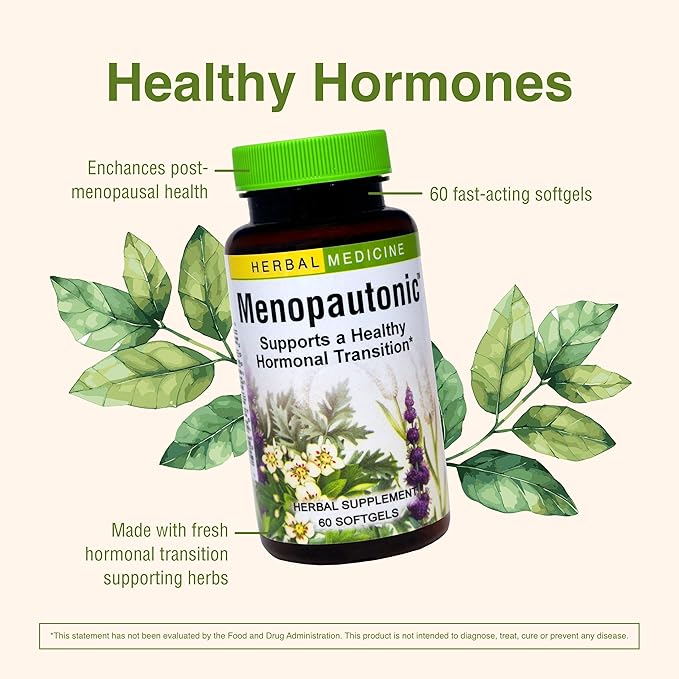 Herbs, Etc. Menopautonic - Support Healthy Hormones - Menopausal Health Supplement with Chastetree Berry, Black Cohosh & Ginseng - Supports Ovary Health & Vaginal Walls - 60 Softgels (60 Servings)