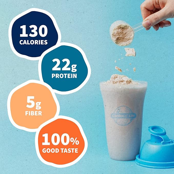 Vegan Protein Powder - Vanilla Organic Protein Powder, 22g Plant Based Protein & BCAAs, Probiotics & Digestive Enzymes - Garden of Life, Gluten & Lactose Free 1.5 LB