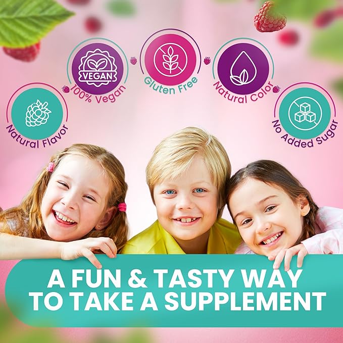 Sugar Free Magnesium Gummies for Kids 100mg - Chewable Magnesium Supplement, Calm & Sleep Support, Anti-Stress, Bone Health, Muscle Relaxation, Non-GMO Gluten-Free, All Natural 90 Vegan Gummies
