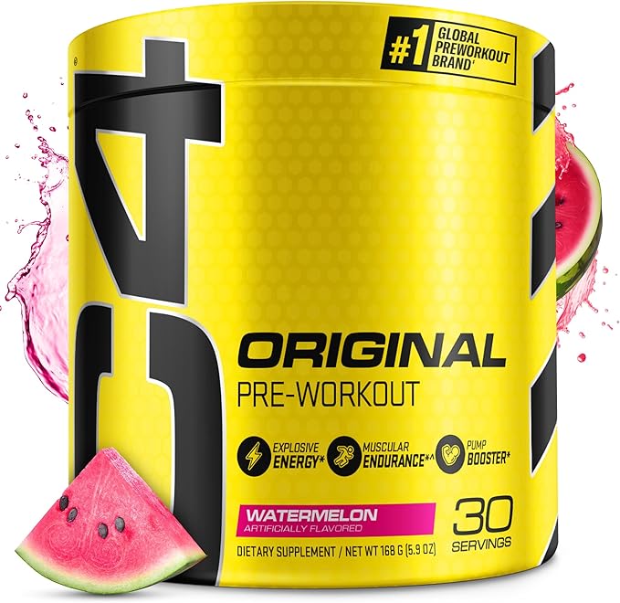 Cellucor C4 Original Pre Workout Powder Watermelon Sugar Free Preworkout Energy Supplement for Men & Women 150mg Caffeine + Beta Alanine + Creatine 30 Servings