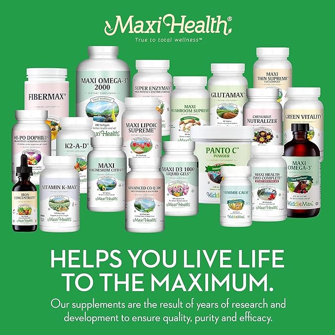 Maxi Health Teen Multivitamin for Girls 12-17 years, Natural Vitamins and Minerals Enhances Development and Immune Health, Best Kosher Supplement for Teenagers, 60 Count