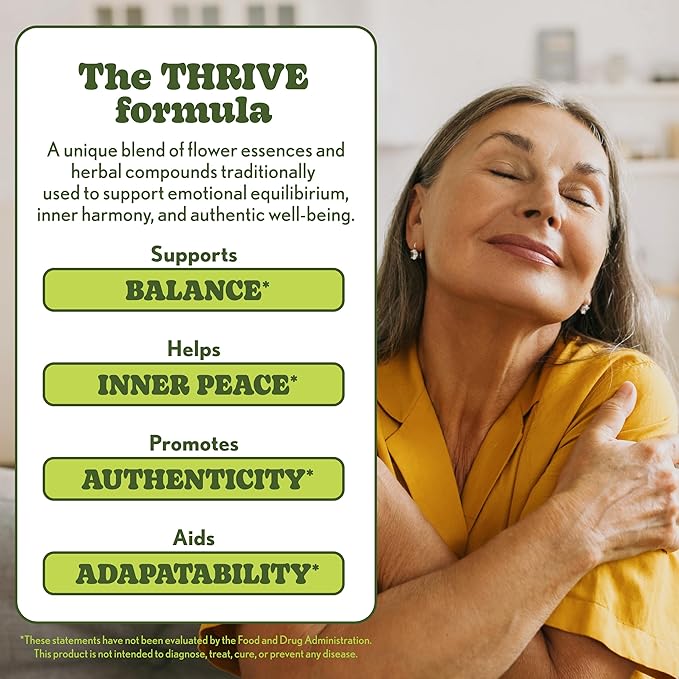 Barlean's Mood Booster Supplement, Thrive Liquid Drops Supplements, Ashawagandha, L Theanine, and Lion's Mane Extract, Adaptogen Herbs Drops, 1.5 oz