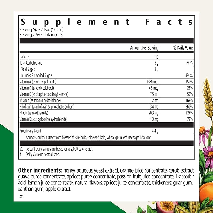 Floradix Epresat Adult Multivitamin - Daily Liquid Multivitamin with Vitamin A, Milk Thistle & More for Wellness - Energy Support & Liver Health Support - Vegetarian, Non-GMO - 8.5 fl oz