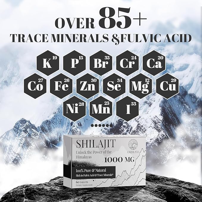 30,000 MG Shilajit Tablets, 100% Shilajit Pure Himalayan Organic, Shilajit for Men and Women Rich in Fulvic Acid & 85+ Trace Minerals, Shilajit Supplement for Energy & Immune System, 360 Count