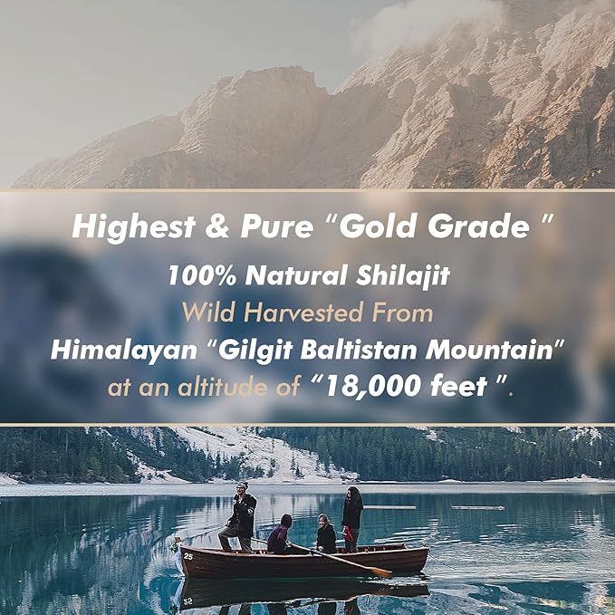 Shilajit Purest Himalayan Shilajit Resin - Gold Grade 100% Pure Shilajit with Fulvic Acid & 85+ Trace Minerals Complex for Energy & Immune Support, Pack of 3 (6 Months Supply)