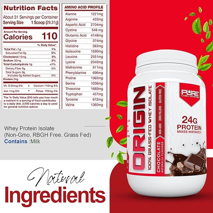 100% Grass Fed Chocolate Protein Isolate-Muscle Gain-2lb