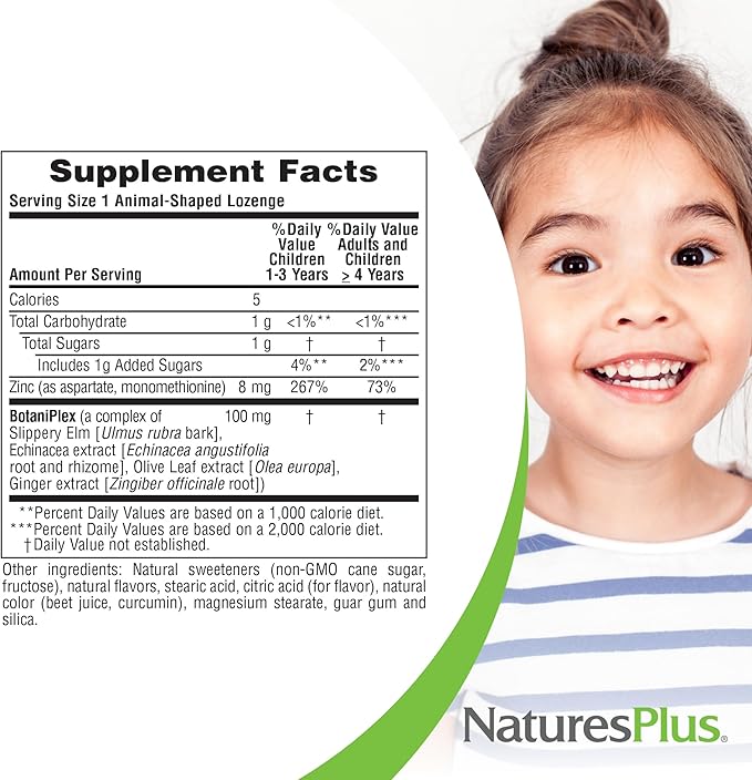 Natures Plus Animal Parade KidZinc, Tangerine Flavor - 90 Animal-Shaped Lozenges, Pack of 2 - Organically Chelated Zinc - Vegan, Gluten Free - 180 Total Servings