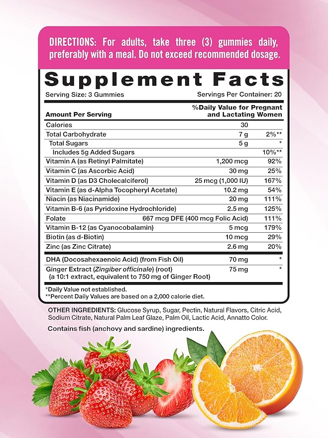 Nature's Truth Prenatal Multivitamin Gummies | with DHA & Folic Acid | 60 Count | Fruit Flavor | Non-GMO & Gluten Free Supplement