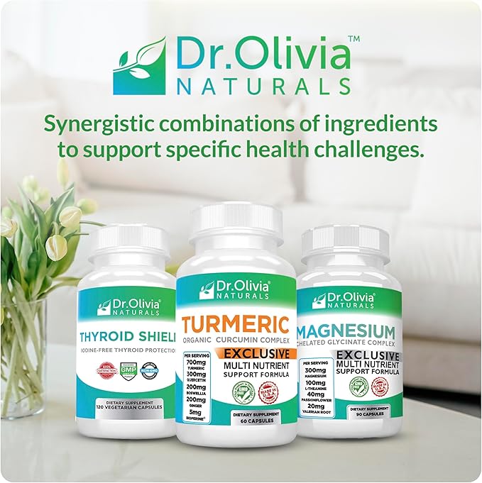 Dr. Olivia's Organic Turmeric Complex with Curcumin Boswellia Ginger & BioPerine - 60 Capsules