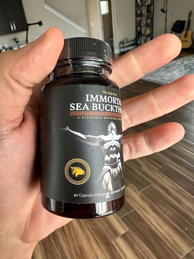 Immortal Sea Buckthorn Capsules – Ancient Power, Modern Vitality for Men and Women with Omega 3, 6, 7, 9, and Antioxidants for Radiant Skin, Energy & Immune Support.