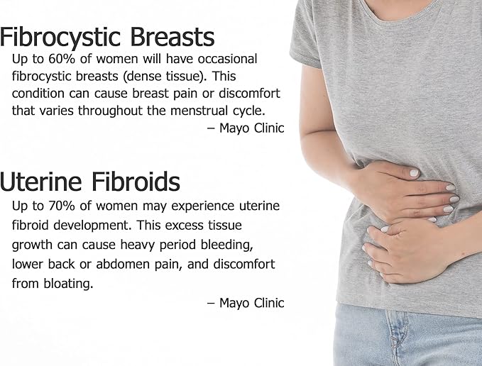 Crystal Star Fibro Defense, 150 Capsules - Breast & Uterine Health Between Periods - Natural Herbal Supplement Caps for Women - Vegetarian, Non GMO