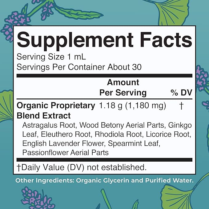 MaryRuth Organics Kids Brain Supplements for Memory and Focus, USDA Organic Drops with Ginkgo Biloba, Rhodiola Root & Licorice Root, Focus & Attention, Calm, Vegan, Non-GMO, Gluten Free, 30 Servings