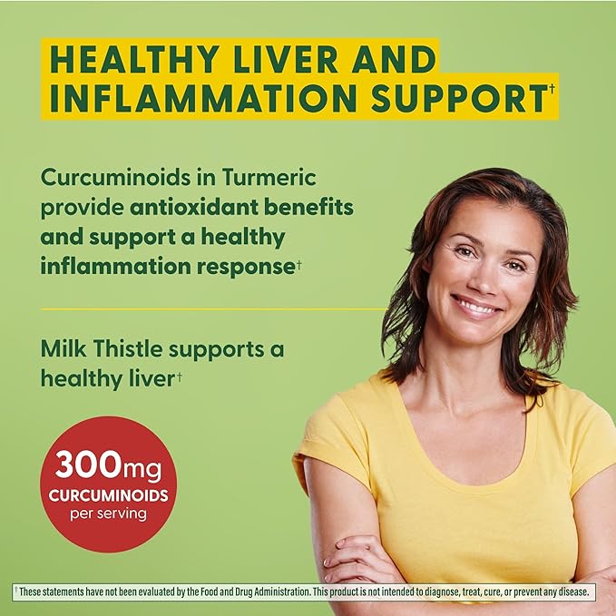 MegaFood Turmeric Curcumin Extra Strength - Liver Support - Turmeric Curcumin with Black Pepper and Milk Thistle Extract - Vegan - Made Without 9 Food Allergens - 60 Tabs (30 Servings)