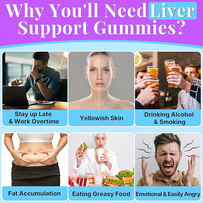 3000mg Liver Cleanse Detox & Repair Gummies | Milk Thistle 2000mg with Turmeric Dandelion Root & Artichoke for Liver Detox, Liver Support & Renew, Antioxidant, Gut, Skin - Fruit Flavor, 120 Gummies