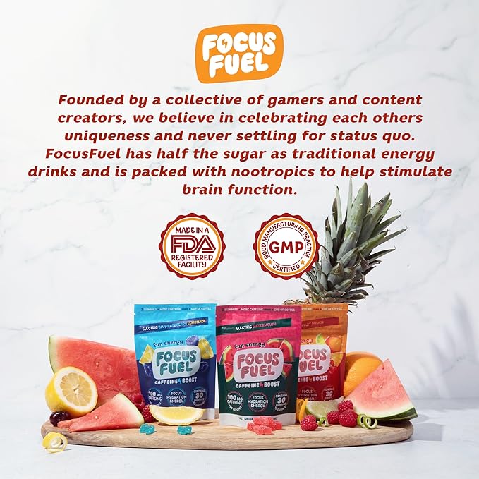 Energy Chews – Fruit Punch Flavor (15 Servings) – 100mg Caffeine + L-Theanine + B12, Magnesium – Boost Focus & Energy – No Crash or Jitters