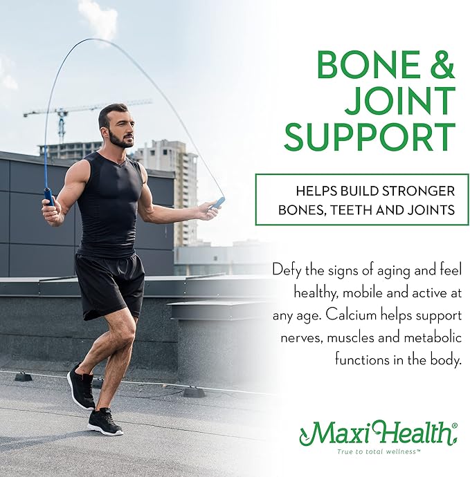 500 mg Calcium Supplement with Vitamin D3 (1000 IU) and Magnesium (500 mg) - Bone, Teeth and Joint Support for Men and Women - 120 Tablets - One to One Cal-Max by Maxi Health