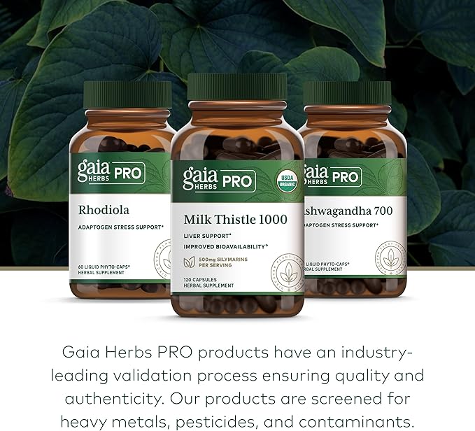 Gaia Herbs Pro Milk Thistle 1000 - Liver Health Support Supplement* - Liver Cell Health Supplement* with Silactive Milk Thistle Fruit Extract - 120 Capsules (30 Servings)
