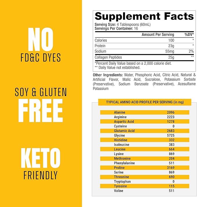 PROSUPPS Amino23 Liquid Collagen Shots, 23g Collagen Protein Promotes Exercise Recovery, Healthy Skin, Hair, Nails & Join Support – Convenient On The Go Bottle, Citrus Punch