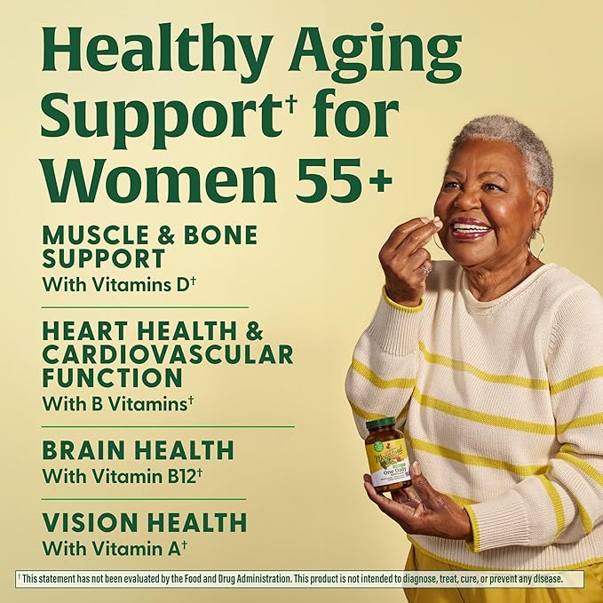 MegaFood Women's 55+ One Daily Multivitamin for Women - with Vitamin A, C, D3 & E for Optimal Aging Support - Plus Real Food - Bone & Immune Support Supplement - Vegetarian - 90 Tabs