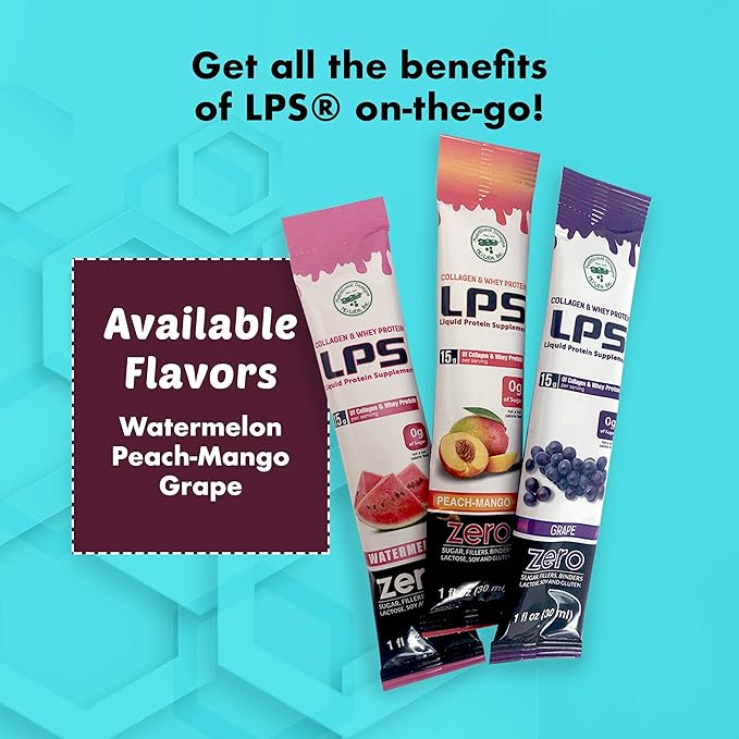 Nutritional Designs LPS Liquid Collagen & Whey Protein Supplement - Sugar-Free Non-GMO Drink - Promotes Healthy Skin & Hair for Men & Women (Cherry)