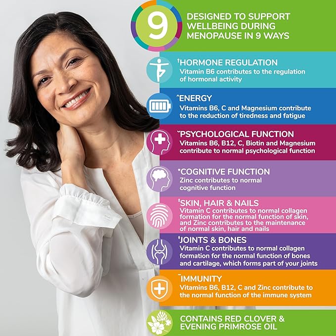Health & Her Menopause Supplements for Women - Multi-Nutrient Support, Menopause Vitamins for Energy, Bones, Muscles, Skin & Hair, Vegan, Gluten-Free, Non GMO (60ct - 1 Month)