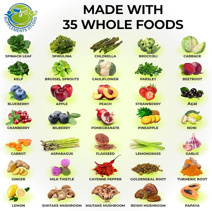 Vegan Whole Food Multivitamin with Iron, Daily Multivitamin for Women and Men, Made with Fruits & Vegetables, B-Complex, Probiotics, Enzymes, CoQ10, Omegas, Turmeric, Non-GMO, 90 Count