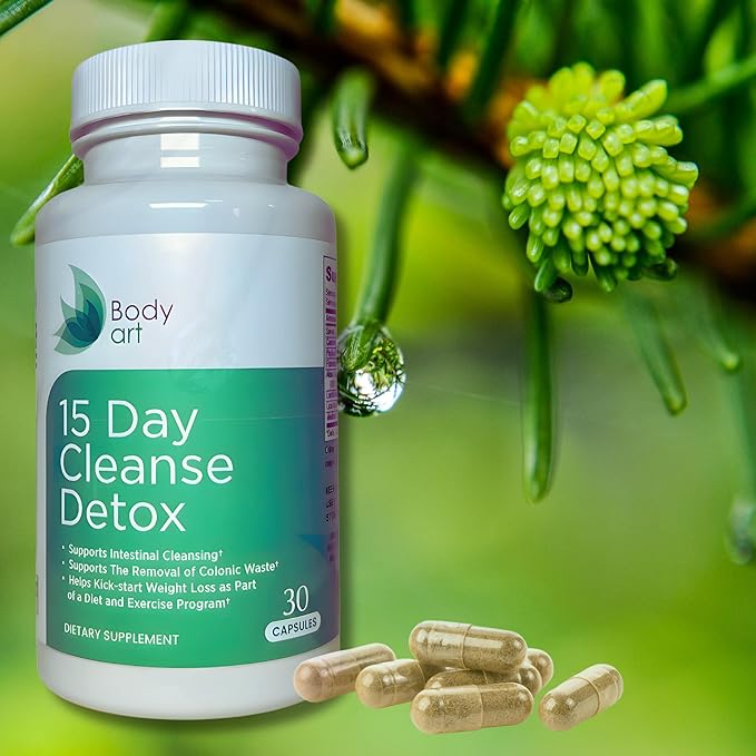 Body Art 15 Day Colon Cleanse Detox - Gut Detox Cleanse for Digestive Health, Gut Cleanse Detox for Women & Men - for Bowel Cleanse, Remove Body Waste, Advanced Colon Cleanser & Detox - 30 Capsules