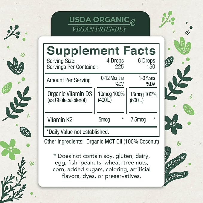 LiveWise Naturals – Baby D3-K2 Liquid Drops, Promotes Brain Development, Bone Health, and Overall Wellness for Kids and Toddlers, Glass Bottles and Droppers, D3 Sourced from Pine Trees