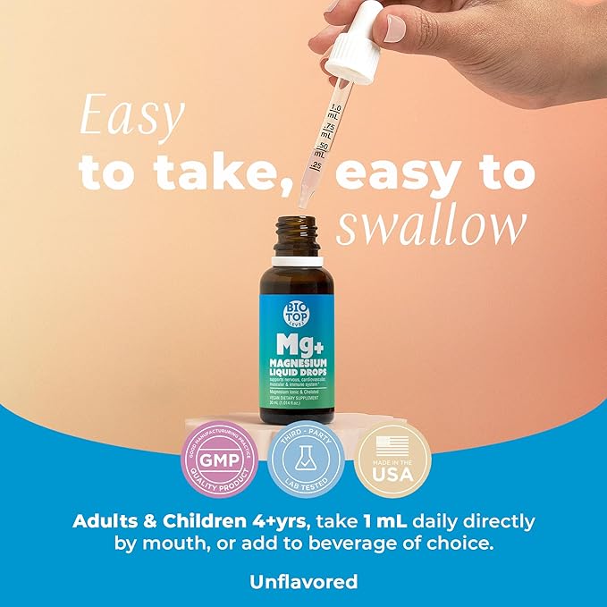 Magnesium Citrate & Gluconate Liquid Supplement. Nervous, Cardiovascular, Muscular & Immune System Support. 30 Day Supply, Vegan, Non-GMO, Gluten-Free, Unflavored