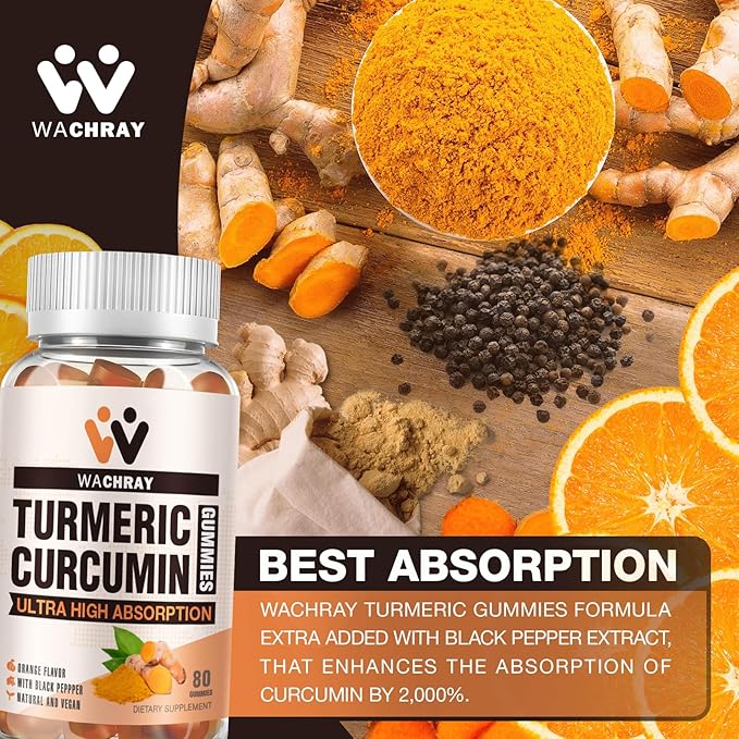 Turmeric Curcumin Gummies with Ginger & Black Pepper Extract - 2 Pack Tumeric Gummy Supplements for Pain Inflammation Joint Weight Health Support - Vegan, Organic, Gelatin-Free - for Adults and Kids