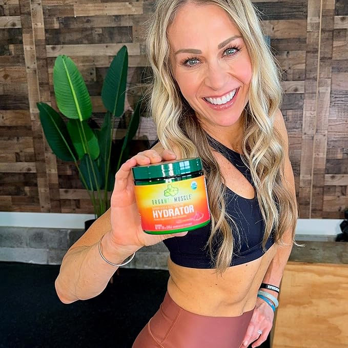 Organic Muscle Hydrator Electrolyte Powder, Watermelon - Vegan Intra & Post Workout Supplement for Natural Energy with Organic Superfoods & Antioxidants - Muscle Recovery Support - 20 Servings