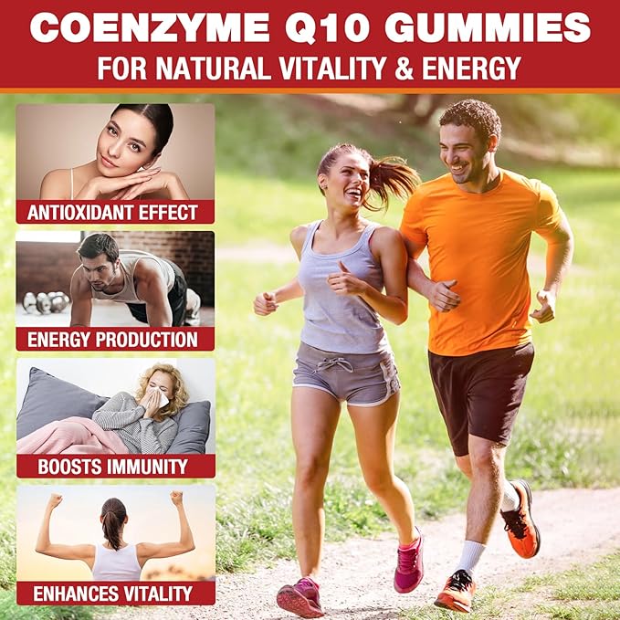 Sugar-Free CoQ10 Gummies 3000 mg - Plus Omega-3, Vitamin B3 & Zinc, High Absorption Coenzyme Q10 Supplements for Cellular Energy & Antioxidant Support, Vegan 60 Count