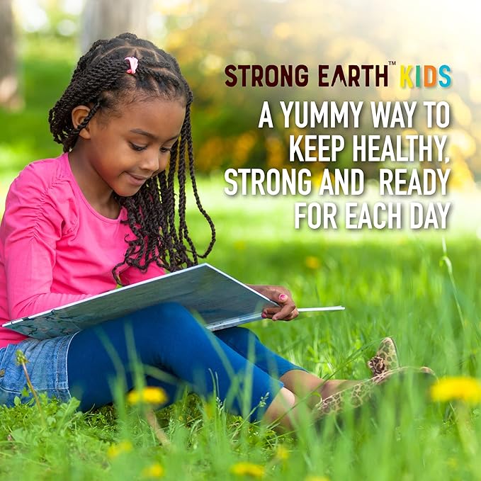 YUM-V'S Strong Earth Organic Multivitamin Gummies, Vitamins & Minerals Including Vitamin A, C, D3, E, B6 & Zinc - Chewable Vitamin with Immune Support for Boys and Girls, 60 Count