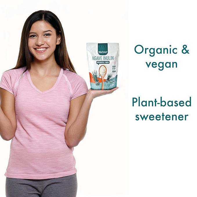 BLUEGREEN Organics | Inulin Powder | Gut microbiome | Agave | Fiber Powder | Prebiotics | Vegan | Keto | Kosher | Fiber Supplement | Net Wt 77 Lb
